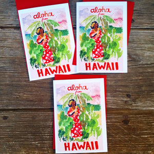 Aloha From Hawaii vintage feel greeting card - Voyaging Foods